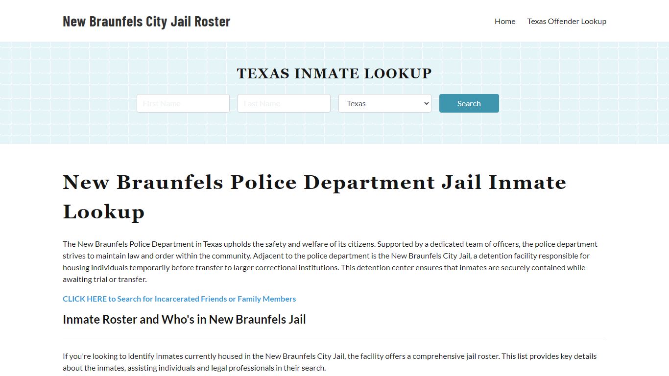 New Braunfels Police Department & City Jail, TX Inmate Roster, Arrests ...