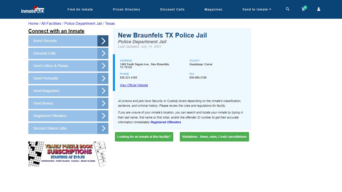 New Braunfels TX Police Jail & Inmate Search - New Braunfels, TX